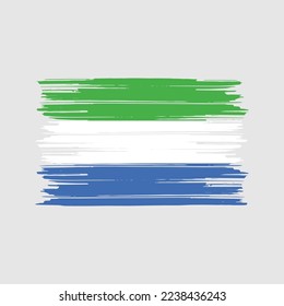 Sierra Leone Flag Brush Vector Illustration