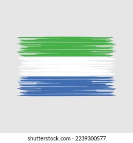 Sierra Leone Flag Brush Vector Illustration