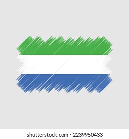 Sierra Leone Flag Brush Vector Illustration