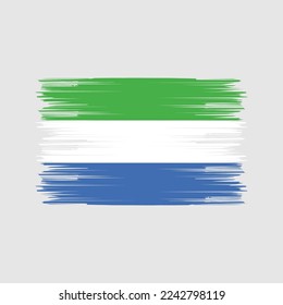 Sierra Leone Flag Brush Vector Illustration