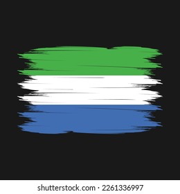 Sierra Leone Flag Brush Vector Illustration