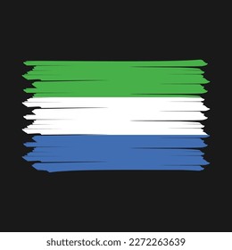 Sierra Leone Flag Brush Vector Illustration
