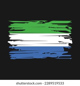 Sierra Leone Flag Brush Vector Illustration