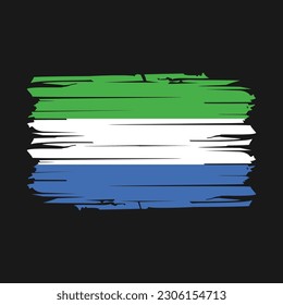 Sierra Leone Flag Brush Vector Illustration