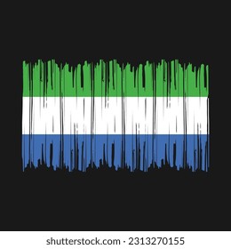 Sierra Leone Flag Brush Vector Illustration