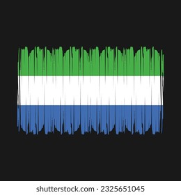 Sierra Leone Flag Brush Vector Illustration