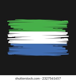 Sierra Leone Flag Brush Vector Illustration