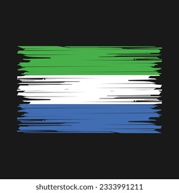 Sierra Leone Flag Brush Vector Illustration