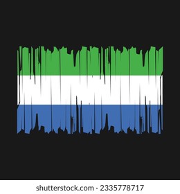 Sierra Leone Flag Brush Vector Illustration