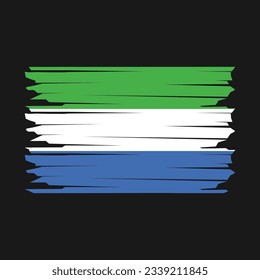Sierra Leone Flag Brush Vector Illustration