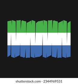 Sierra Leone Flag Brush Vector Illustration