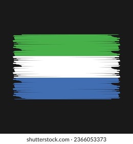 Sierra Leone Flag Brush Vector Illustration