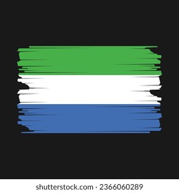 Sierra Leone Flag Brush Vector Illustration