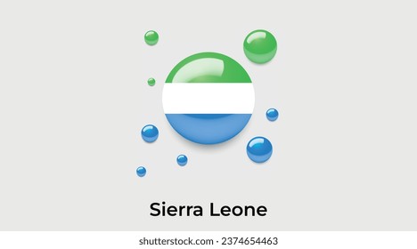 Sierra Leone flag bubble circle round shape icon colorful vector illustration