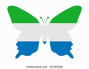 sierra leone flag butterfly