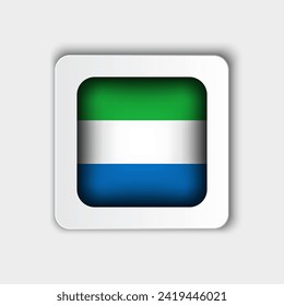 Sierra Leone Flag Button Flat Design