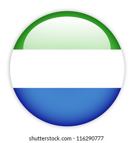 Sierra Leone flag button on white