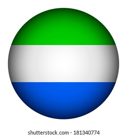 Sierra Leone flag button on a white background. Vector illustration.