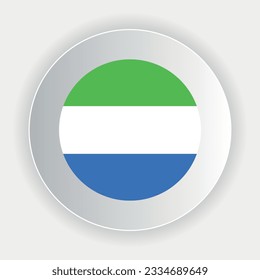 Sierra leone flag in circle shape. official colors and proportions correctly. Vector illustration. eps 10.