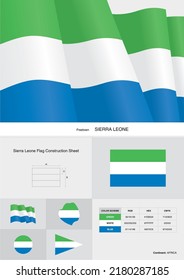 sierra leone flag construction sheet vector