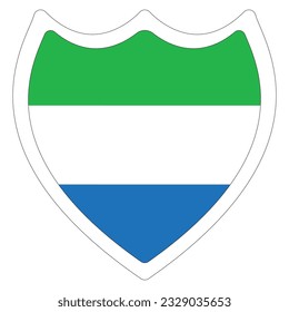 Sierra Leone flag design shape. Fag of Sierra Leone icon