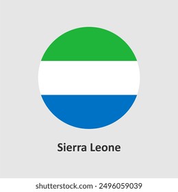 Sierra Leone Flagge Design, Vektorgrafik auf grauem Hintergrund für Grafik- und Webdesign.