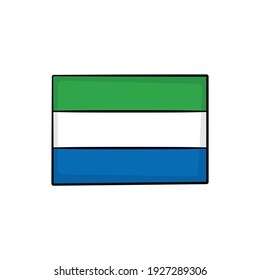 Sierra Leone flag in drawing style isolated vector. Hand drawn object illustration for your presentation, teaching materials or others.