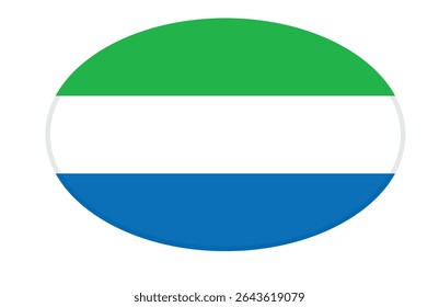 Serra Leoa bandeira em forma de elipse. vetor	