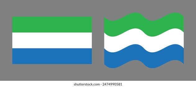 sierra leone flag flat waving concept vector illustration