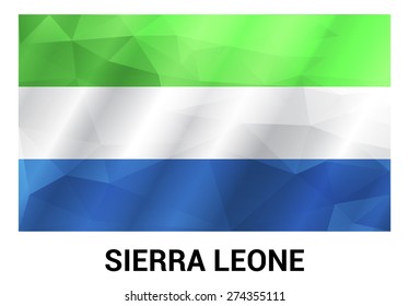 Sierra Leone Flag, geometric polygonal shapes. Vector illustration.