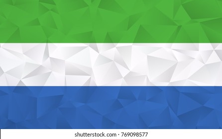 Sierra Leone flag - geometric rumpled triangular low poly style gradient graphic, polygonal design for your. Vector illustration eps 10.