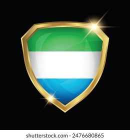 Goldenes Schild-Logo der Flagge Sierra Leones