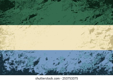 Sierra Leone flag Grunge background. Vector illustration Eps 8.