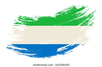 Sierra Leone flag grunge brush background. Vector illustration.