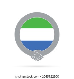 Sierra Leone flag handshake icon. agreement, welcome, cooperation concept