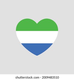 Sierra Leone flag in heart shape vector love Sierra Leone