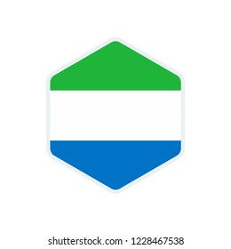 Sierra Leone flag. Sierra Leone hexagon flag.