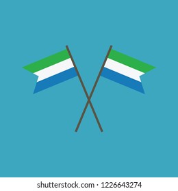 Sierra Leone flag icon in flat design. Independence day or National day holiday concept.