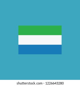 Sierra Leone flag icon in flat design. Independence day or National day holiday concept.