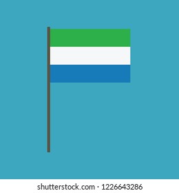 Sierra Leone flag icon in flat design. Independence day or National day holiday concept.