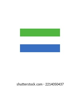 Sierra Leone flag icon flat style design. Sierra Leone flag vector illustration. isolated on white background.