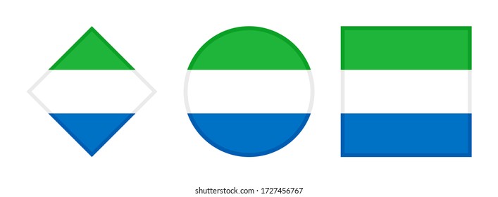 sierra leone Flag Icon gesetzt, isoliert auf weißem Hintergrund