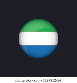 Sierra Leone flag icon,Round Sierra Leone flag icon vector isolated,Sierra Leone flag button.