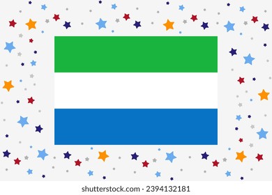 Sierra Leone Flag Independence Day Celebration With Stars