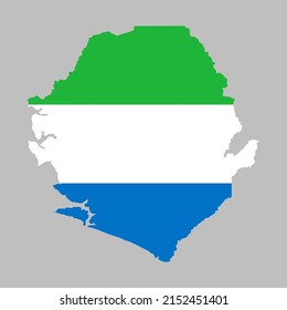 Sierra Leone Flagge innerhalb der Sierra Leone Karte grenzt an Vektorgrafik 