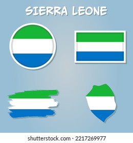 Sierra Leone flag inside the Sierra Leone map borders vector illustration.