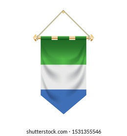 The Sierra Leone flag isolated on the white background.