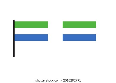 Sierra Leone Flag isolated on white background