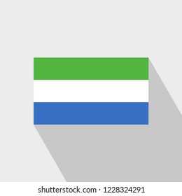Sierra Leone flag Long Shadow design vector
