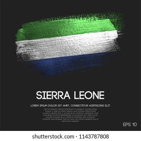 Sierra Leone Flag Made of Glitter Sparkle Brush Paint Vector